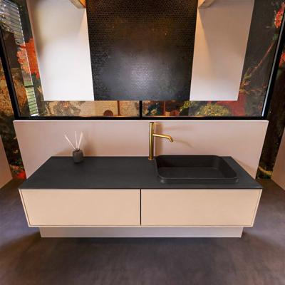 Badkamermeubelset Mondiaz Erin 150 cm met 2 Lades met RIDGE Wastafel Rechts Urban met 1 kraangat Greeploos Mat Rosee Badkamermeubelset Mondiaz Erin 150 cm met 2 Lades met RIDGE Wastafel Rechts Urban met 1 kraangat Greeploos Mat Rosee