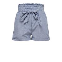 ONLY gestreepte high waist straight fit short ONLSMILLA blauw/wit - thumbnail