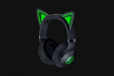 Razer Kraken Kitty V2 BT - Draadloze Bluetooth RGB Headset met Kitty-oortjes voor gamen en streamen (325g, TriForce 40mm Drivers, Bluetooth 5.2, ruisonderdrukkende microfoons) Zwart
