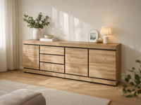 Dressoir MARNOIX 3 deuren en 3 lades franse eik - thumbnail