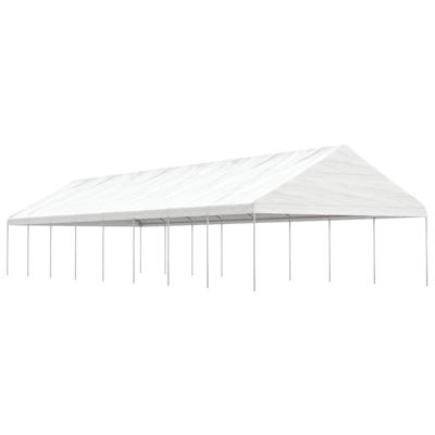 Prieel met dak 17,84x5,88x3,75 m polyetheen wit