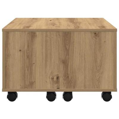 Salontafel 60x60x38 cm bewerkt hout artisanaal eikenkleurig Salontafel 60x60x38 cm bewerkt hout artisanaal eikenkleurig