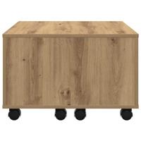 Salontafel 60x60x38 cm bewerkt hout artisanaal eikenkleurig - thumbnail