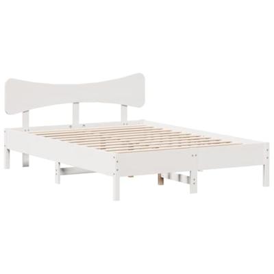 Bedframe zonder matras massief grenenhout wit 120x190 cm