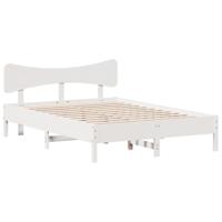 Bedframe zonder matras massief grenenhout wit 135x190 cm - thumbnail