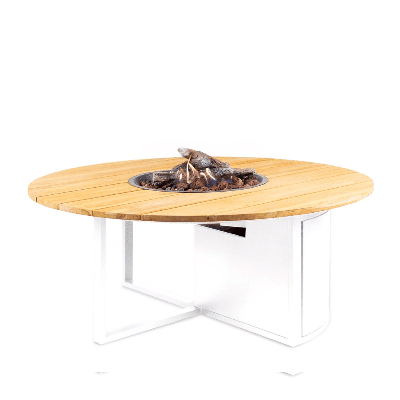 Cosi | Cosiloft 120 Round | White Frame | Teak Top
