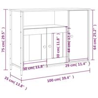 Dressoir 100x35x75 cm bewerkt hout grijs sonoma - thumbnail
