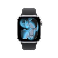 Apple Watch Series 11 GPS - 42 mm - Spacegrijze aluminium kast - Zwarte sportband - M/L - thumbnail