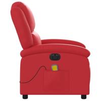 Massagestoel verstelbaar elektrisch kunstleer rood - thumbnail