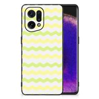 OPPO Find X5 Back Case Waves Yellow - thumbnail