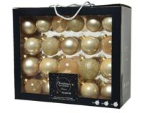 Decoris kerstballen set Glas 42st parel 5-6-7cm - thumbnail