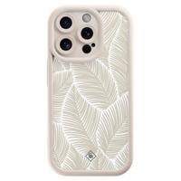 iPhone 15 Pro beige case - Palmy leaves beige - thumbnail