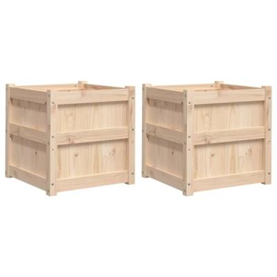 Plantenbakken 2 st cm massief grenenhout