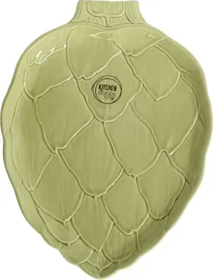Decoris ontbijtbord keramiek artisjok 16.3x21.9x2cm groen