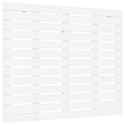 Hoofdbord wandmontage 126x3x91,5 cm massief grenenhout wit