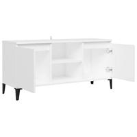 Tv-meubel met metalen poten 103,5x35x50 cm wit - thumbnail