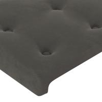 Hoofdbord met randen 93x16x78/88 cm fluweel donkergrijs - thumbnail