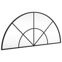 VidaXL Wandspiegel boog 80x40 cm ijzer zwart - thumbnail