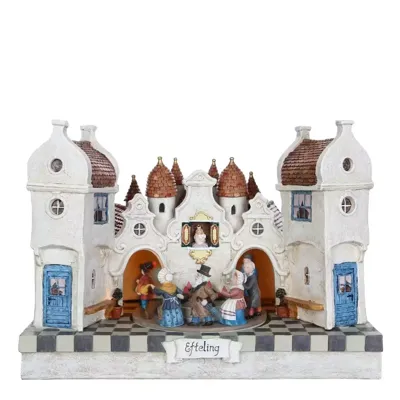 Verlichte straat zwaan kleef aan adapter incl. l31xb19xh22 cm Efteling kersthuisje Luville - Luville
