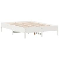 Bedframe massief grenenhout wit 140x190 cm - thumbnail
