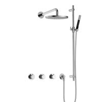 Hotbath Cobber X - CX7067 - Inbouw Regendoucheset - Chroom - 2 Stopkranen - Thermostatisch - Wandarm 40 cm - Hoofddouche 200 mm - Staafhanddouche - Glijstang 900 mm - Waterbesparend - thumbnail