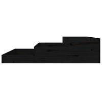 Plantenbak 107x107x27 cm massief grenenhout zwart - thumbnail