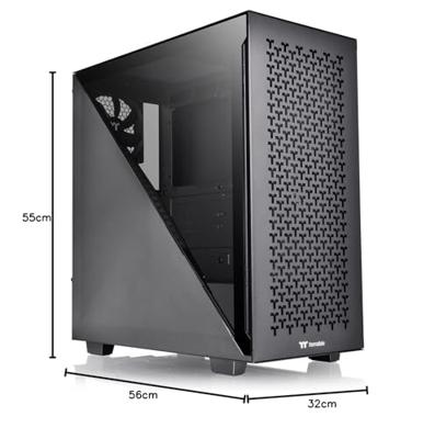 Thermaltake Divider 300 TG Air Black Midi-tower PC-behuizing Zwart 2 voorgeïnstalleerde ventilators, Zijvenster, Stoffilter Thermaltake Divider 300 TG Air Black Midi-tower PC-behuizing Zwart 2 voorgeïnstalleerde ventilators, Zijvenster, Stoffilter