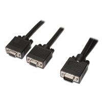 AISENS Svga Hdb15/M-2Xhdb15/H splitterkabel, zwart, 45 cm - thumbnail
