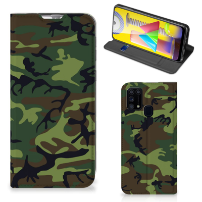 Samsung Galaxy M31 | Hoesje met Magneet | Army Dark Samsung Galaxy M31 | Hoesje met Magneet | Army Dark