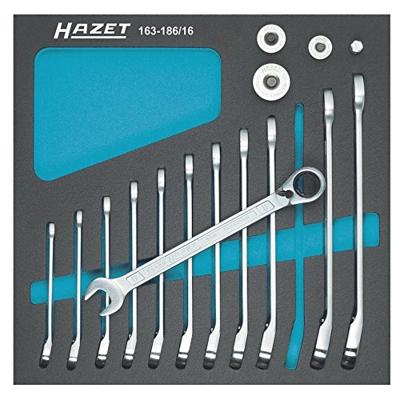 Hazet 163-186/16 Steek-ringratelsleutelset 12-delig Sleutelbreedte (metrisch) 8 - 19 mm