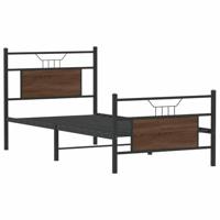 Bedframe zonder matras bewerkt hout bruin eikenkleur 75x190 cm - thumbnail