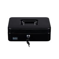 Geldkist met 3-vaks indeling 20x8,5x16cm zwart - thumbnail