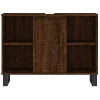 Badkamerkast 80x33x60 cm bewerkt hout bruineikenkleurig