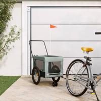Hondenfietstrailer oxford stof en ijzer grijs en zwart - thumbnail