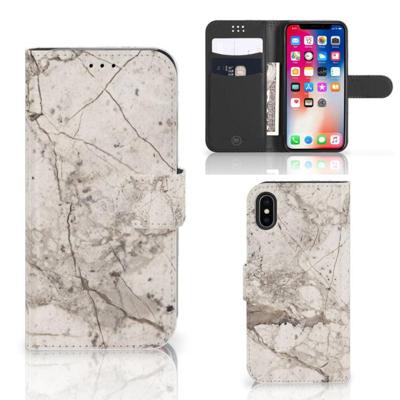 Apple iPhone X | Xs | Bookcase | Marmer Beige
