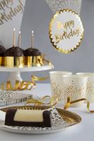 Gouden Letterslinger Happy Birthday - 1 Meter - thumbnail
