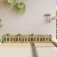 Plantenbak verhoogd hekontwerp 200x30x30 cm gempregneerd hout - thumbnail