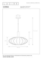 Lucide CORINA - Hanglamp - Ø 50 cm - 1xE27 - Zwart - thumbnail