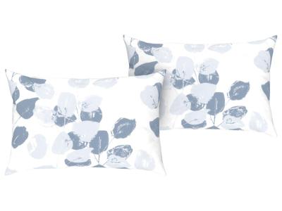 LIVARNO home Renforcé kussensloop (Bloemen/blauw/wit) LIVARNO home Renforcé kussensloop (Bloemen/blauw/wit)