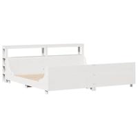 Bedframe zonder matras massief grenenhout wit 200x200 cm - thumbnail