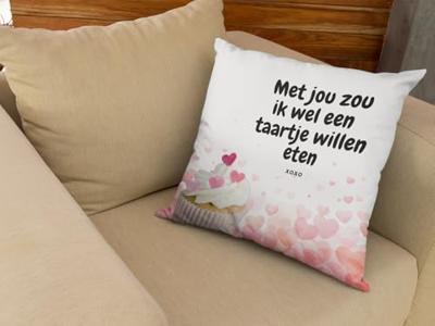 Valentijn kussen Met jou zou ik wel een taartje willen eten - Pillow Buddies