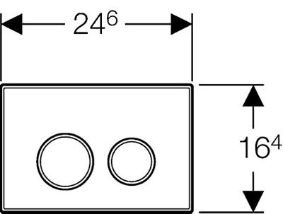 Geberit Bedieningsplaat Sigma 20 DF Met Gepolijste Designringen Geborsteld RVS