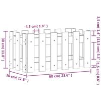 Plantenbak met hekontwerp 60x30x30 cm gempregneerd grenenhout - thumbnail