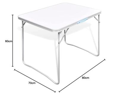 Campingtafel inklapbaar met metalen frame 80 x 60 cm
