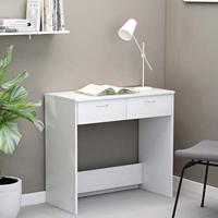 VidaXL Bureau 80x40x75 cm bewerkt hout wit - thumbnail