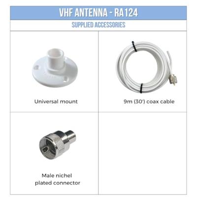 GLORA124 - VHF-ANTENNE - 300 MM - R-FORMAAT VEZEL