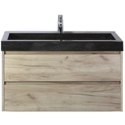 Dante Badmeubelset 100 cm - Craft Oak - Wastafel Hardsteen Wit Lucca
