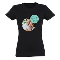 T-shirt voor vrouwen bedrukken - Zwart - L - thumbnail