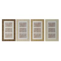 Fotolijsten Home ESPRIT Wit Bruin Beige Natuurlijk Kristal polyestyreen Scandinavisch 26 X 2 X 44 cm (4 Stuks) - thumbnail