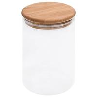 VidaXL Opbergpotten met bamboe deksels 4 st 800 ml glas - thumbnail